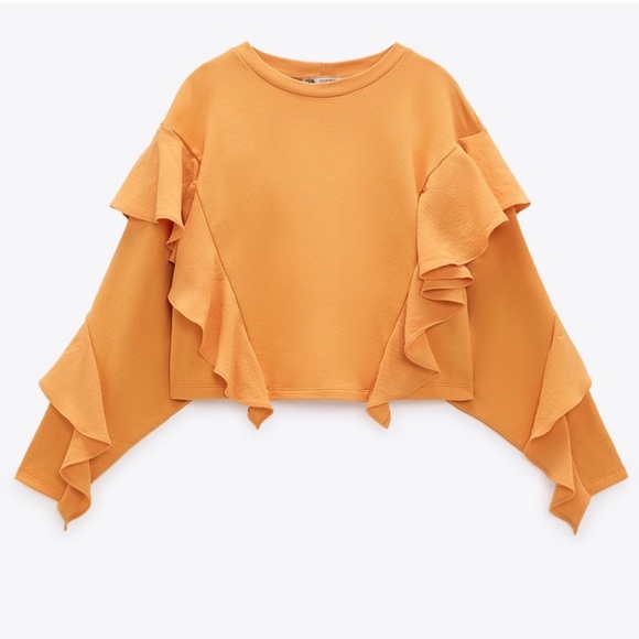 Zara Ruffled Sweatshirt - Picture 2 of 6